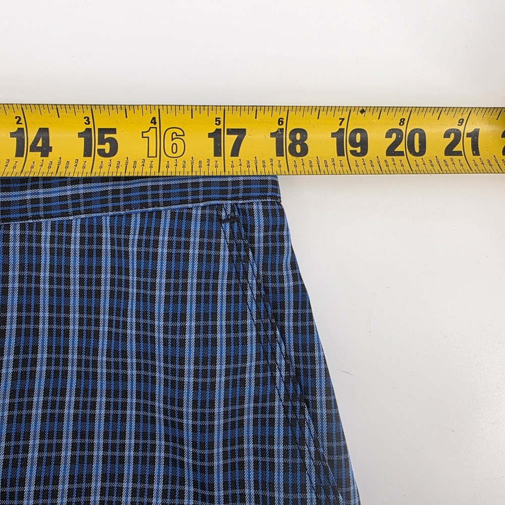 Adidas Golf Shorts Mens 34 Blue Black Plaid Flat Front Performance Athletic - Picture 5 of 5